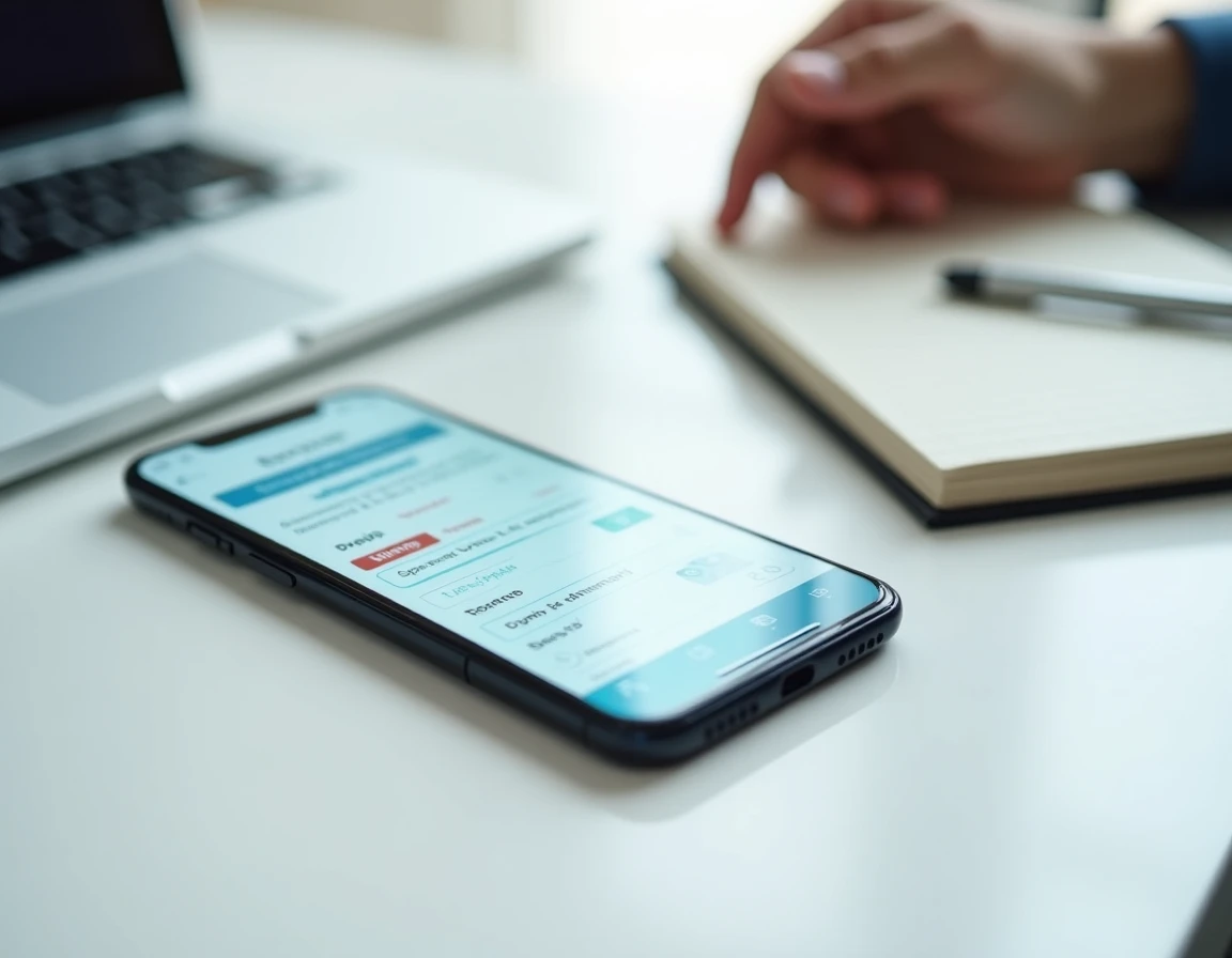 Écran de smartphone affichant une alerte de disponibilité pour une prise de rendez-vous médical en ligne